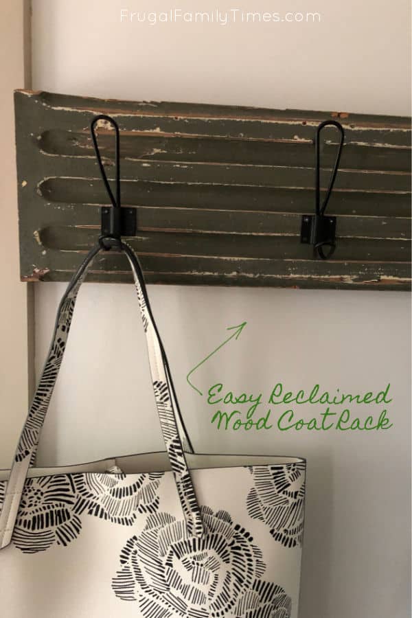 easy DIY reclaimed wood coat rack