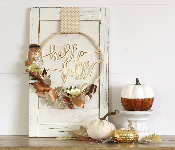 17. Mixed Metallic Paper Leaves Wreath 