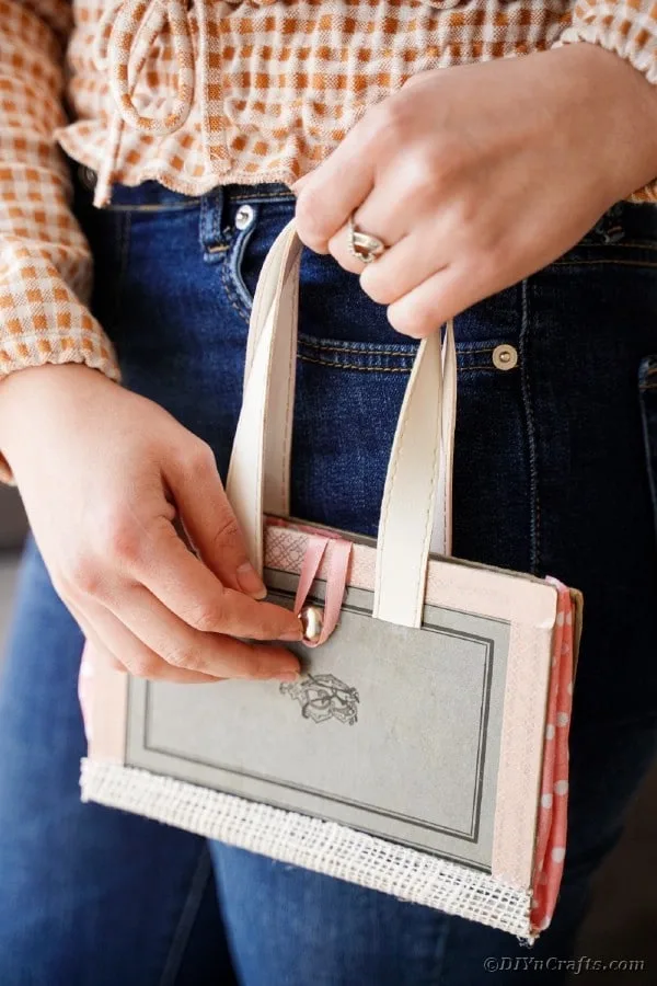 book purse made with upcycled book