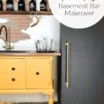 modern rustic diy basement wet bar
