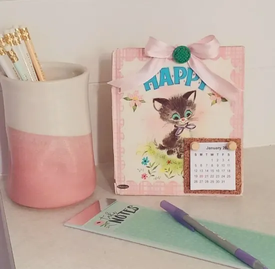 upcycled childrens book calendar