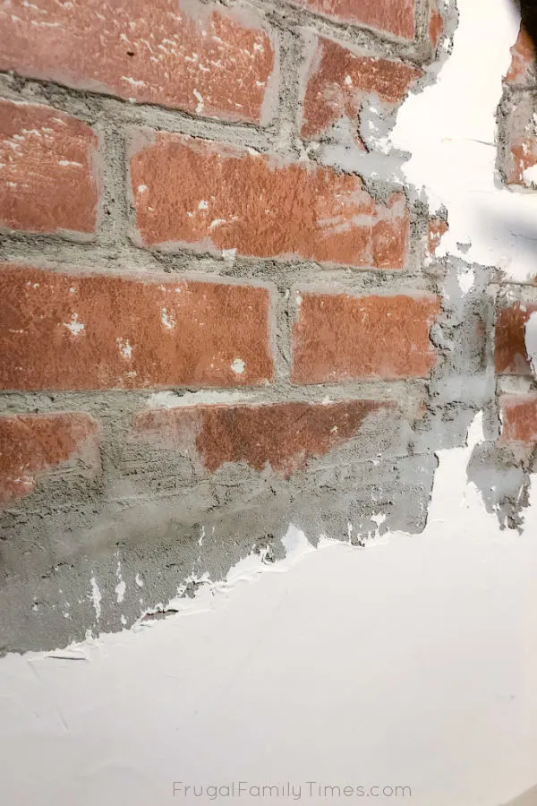 DIY Faux Brick Wall distressed exposed plaster