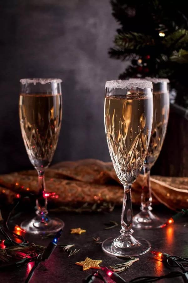 Christmas Pear Champagne Cocktail