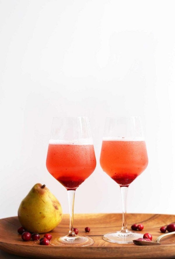 Pear & Cranberry Champagne Cocktail