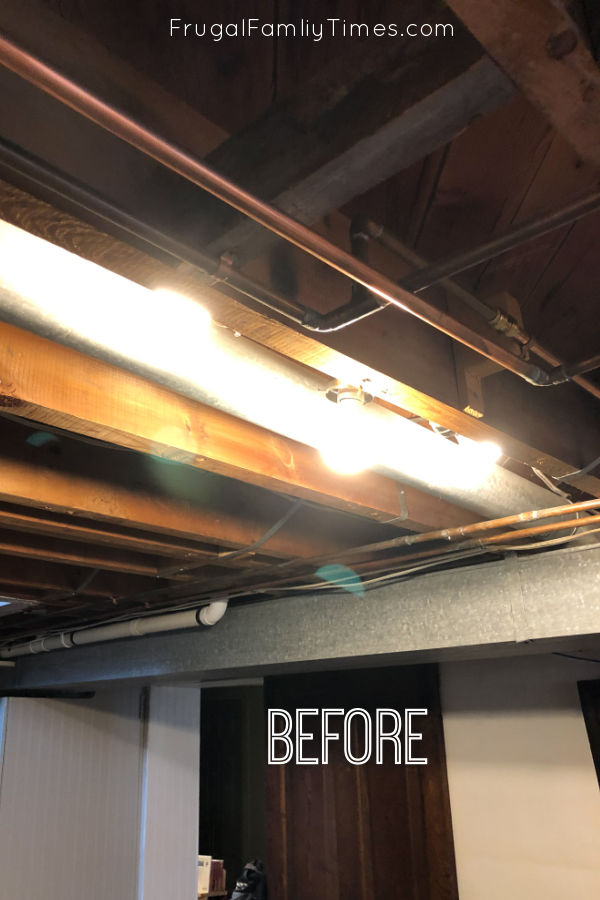 Painted Black Ceiling Exposed Rafters Basement 4