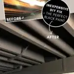 painted black basement ceiling rafters