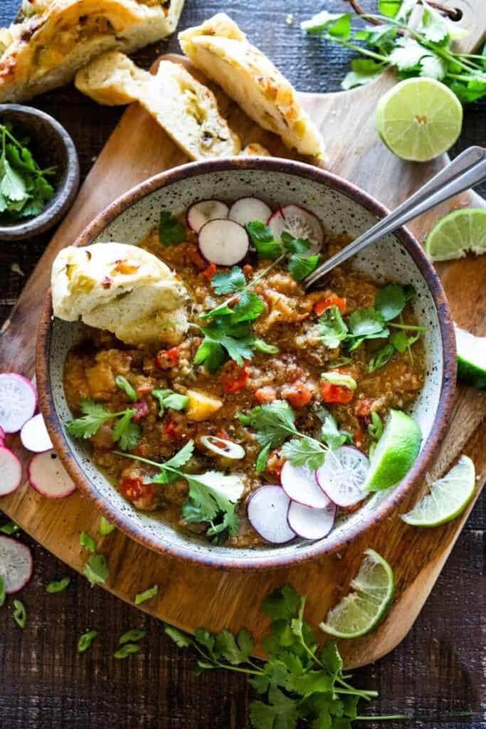 Moroccan Lentil Quinoa Soup 