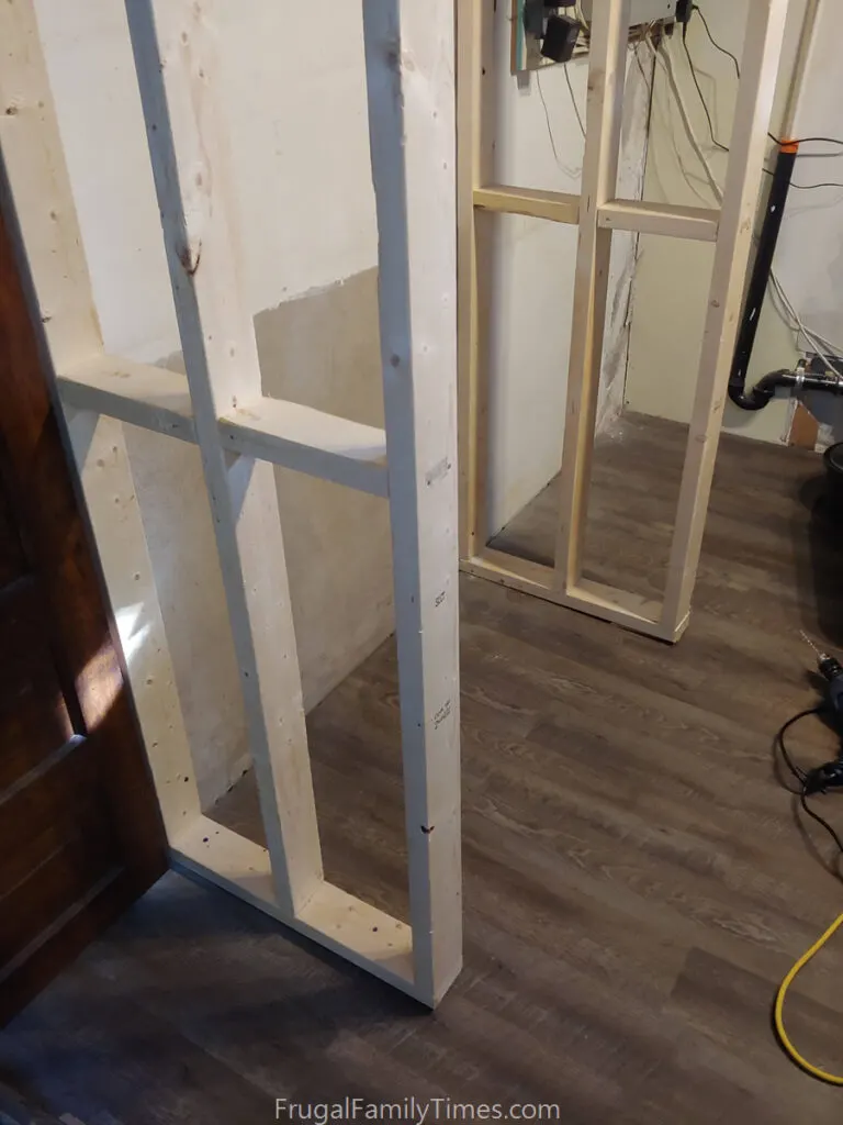 simple frame for diy built in storage 