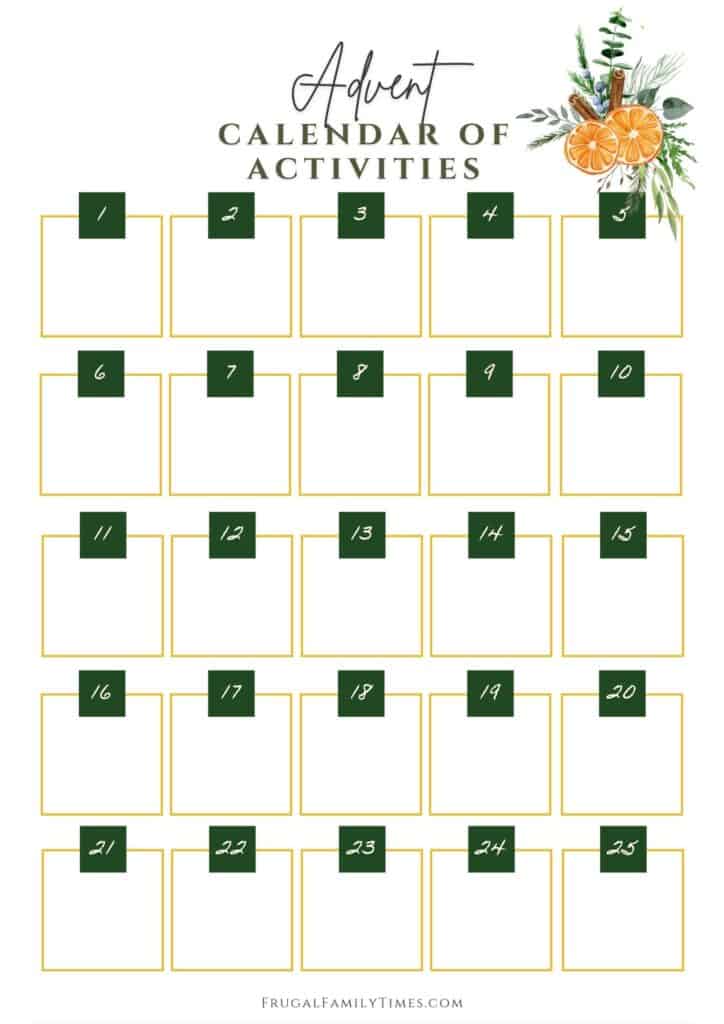 christmas countdown planner free printable