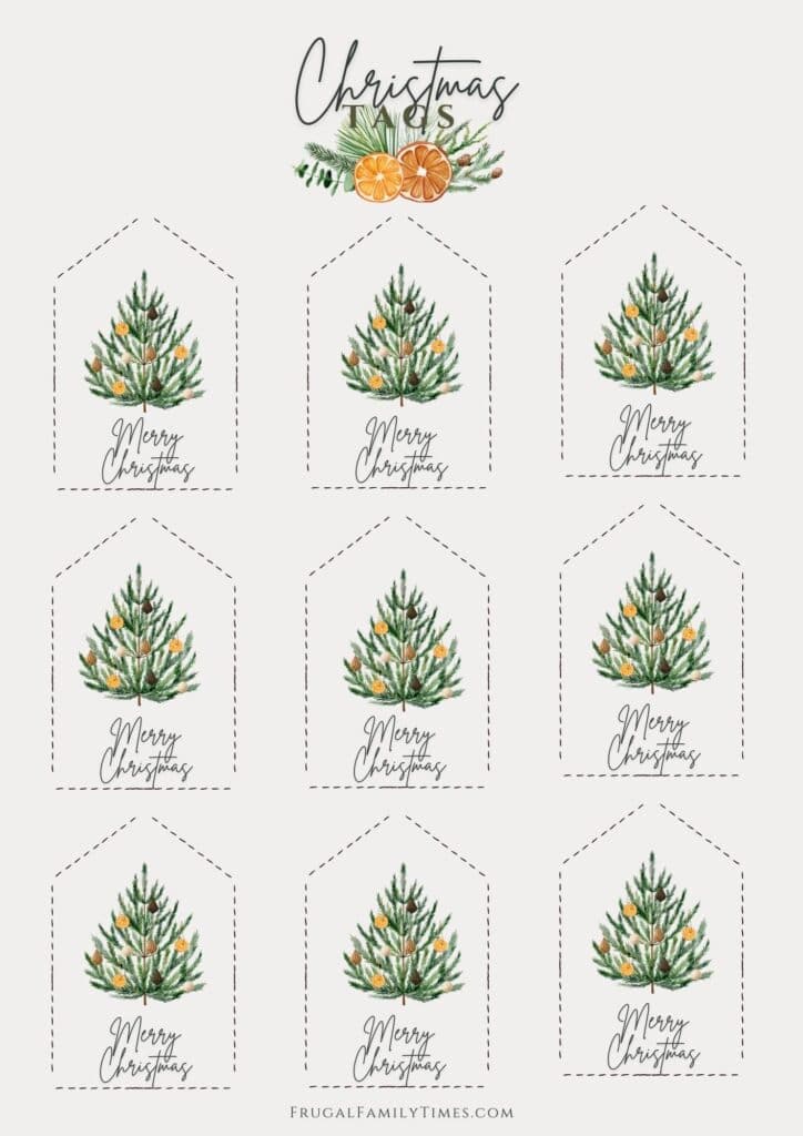 Christmas gift tags printable free
