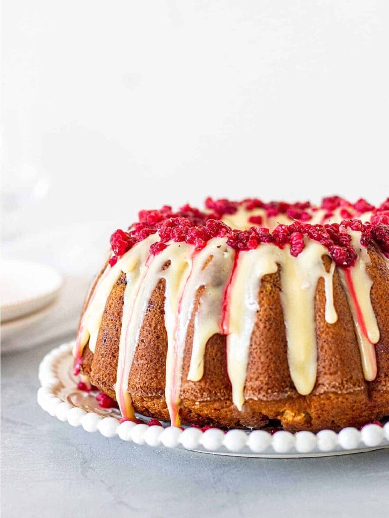  White Chocolate Raspberry Bundt Cake 