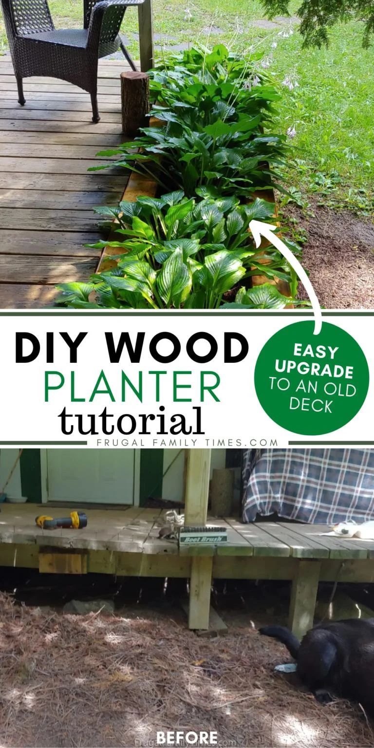 DIY wood planter on deck upgrade