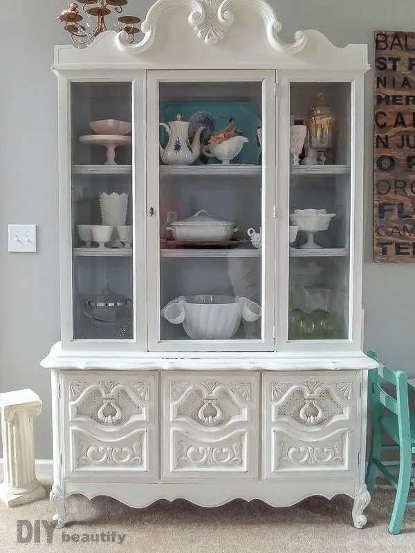 Shabby White Hutch Makeover