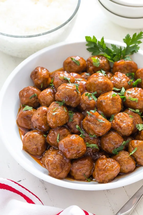 Instant Pot Beer BBQ Meatballs and Rice
