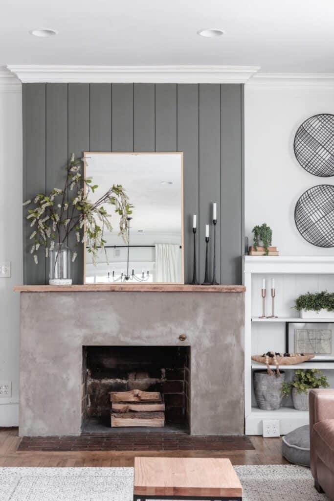 Concrete Fireplace Makeover