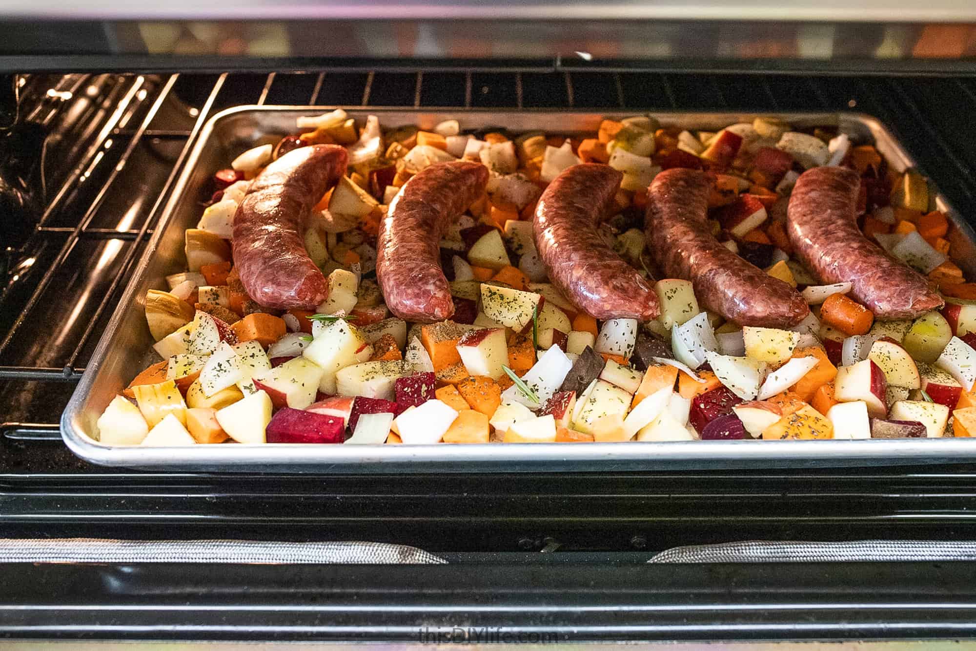 one pan healthy sausage and veggies-20