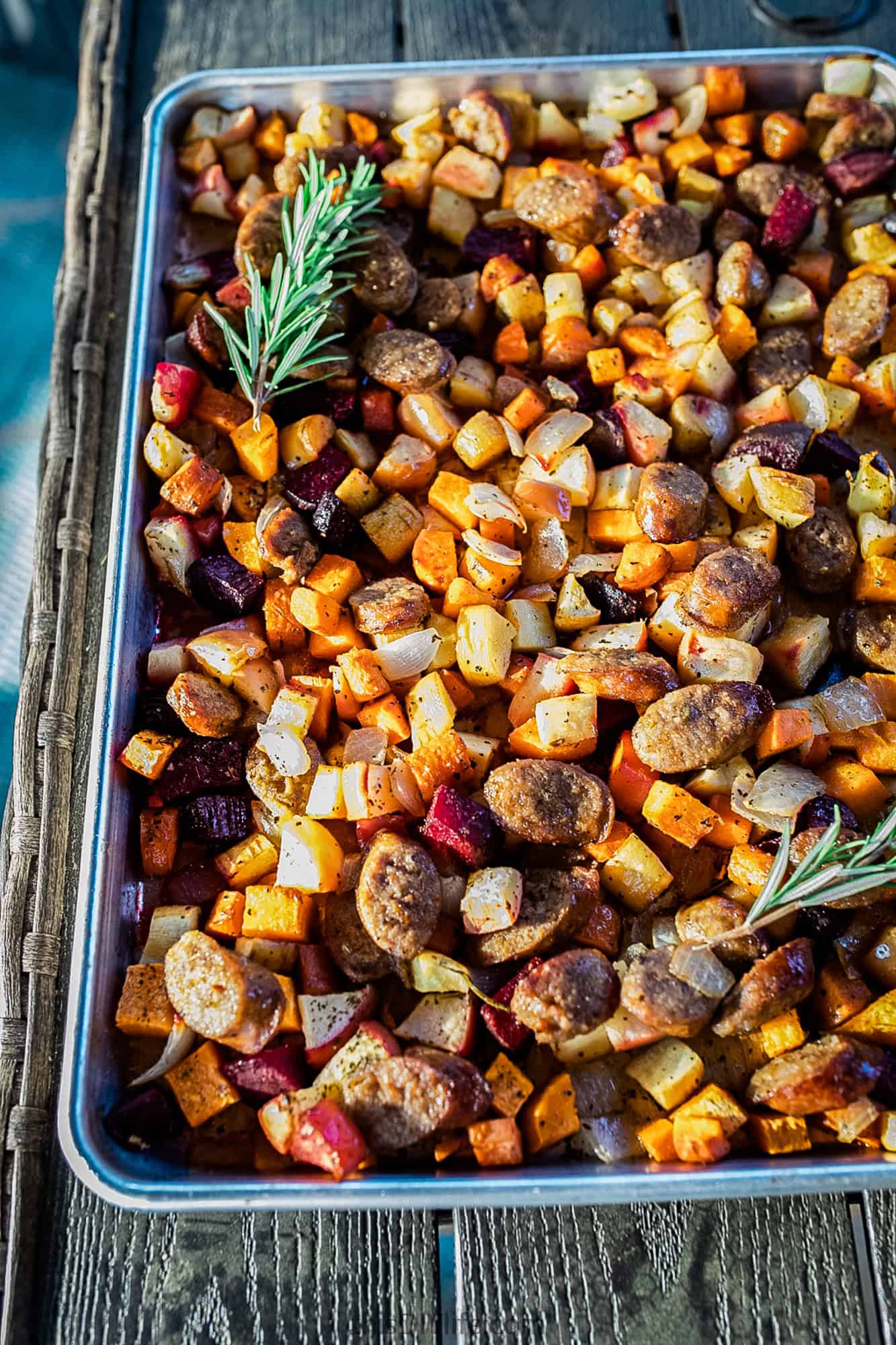 one pan healthy sausage and veggies-23