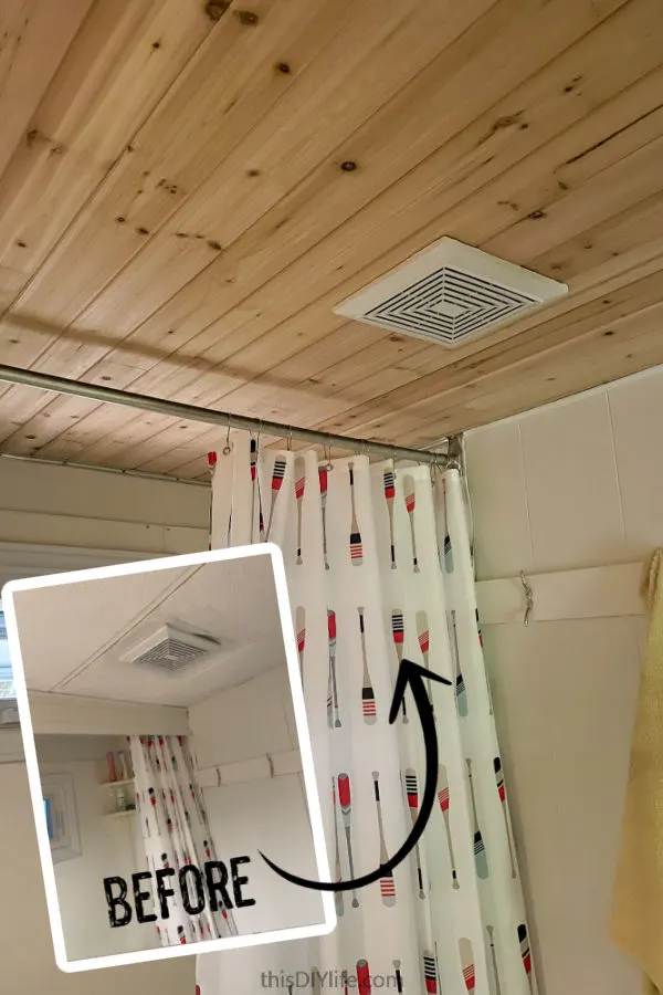 Tongue and Groove Cedar Ceiling Planks ~ How to Install this Simple, Beautiful Bathroom Ceiling Idea 6 diy tongue and groove cedar ceiling planks