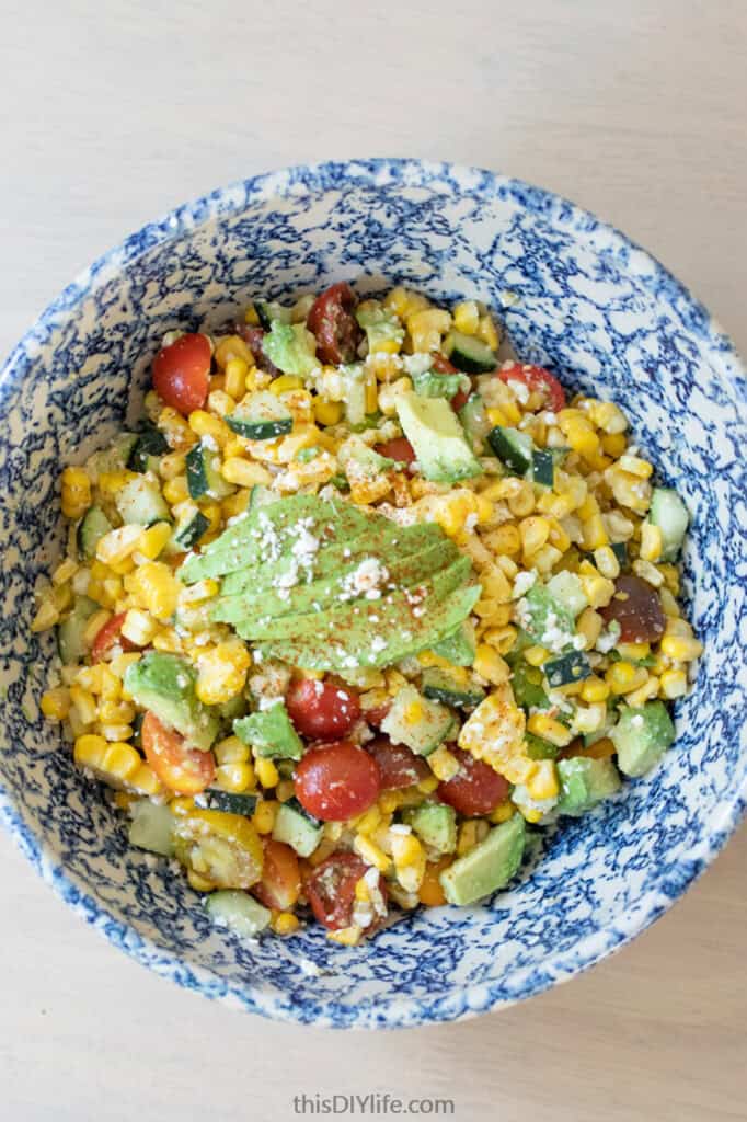 salad that keep well corn feta avocado salad