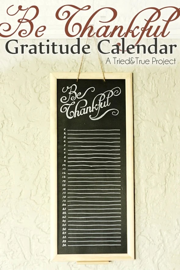 Be Thankful Gratitude Calendar