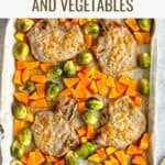 maple miso sheet pan pork chops and vegetables