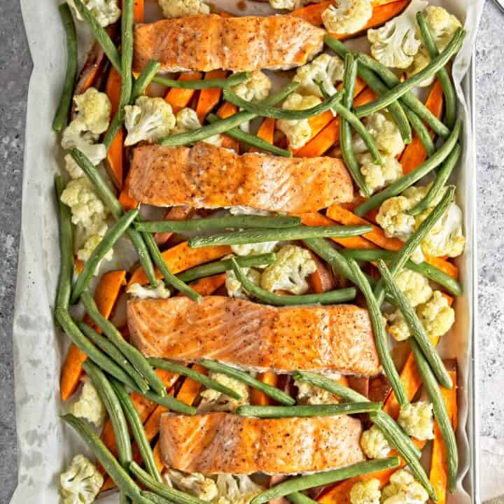 Honey Glazed Sheet Pan Salmon and Veggies