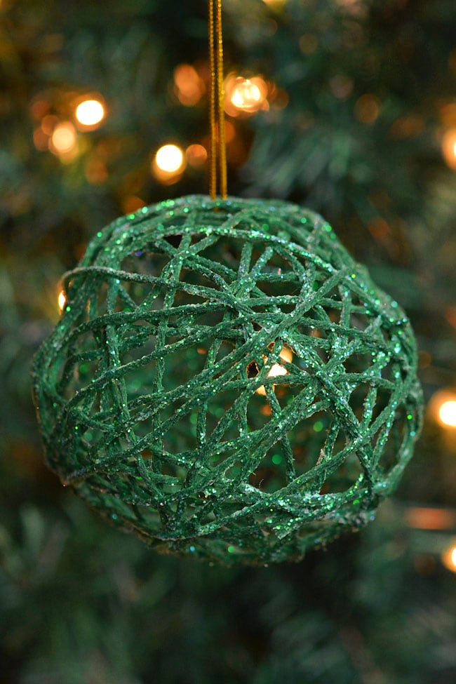 Glitter Ball Yarn Ornaments