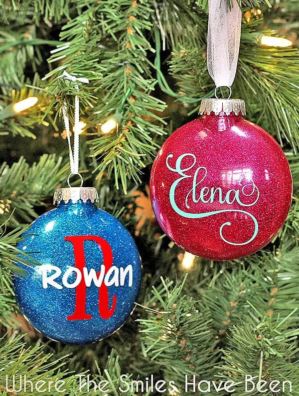 Personalized Glitter Ornaments