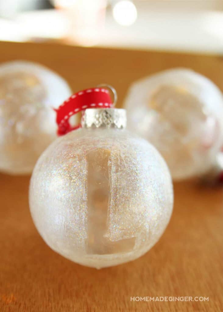 Glitter Monogrammed Christmas Ornament