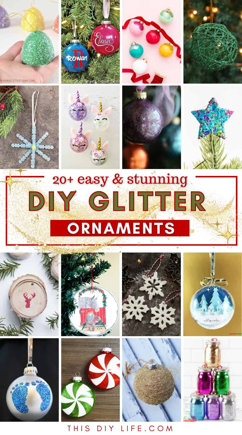 20+ Easy DIY Glitter Ornaments For The Most Beautiful Christmas Tree ...
