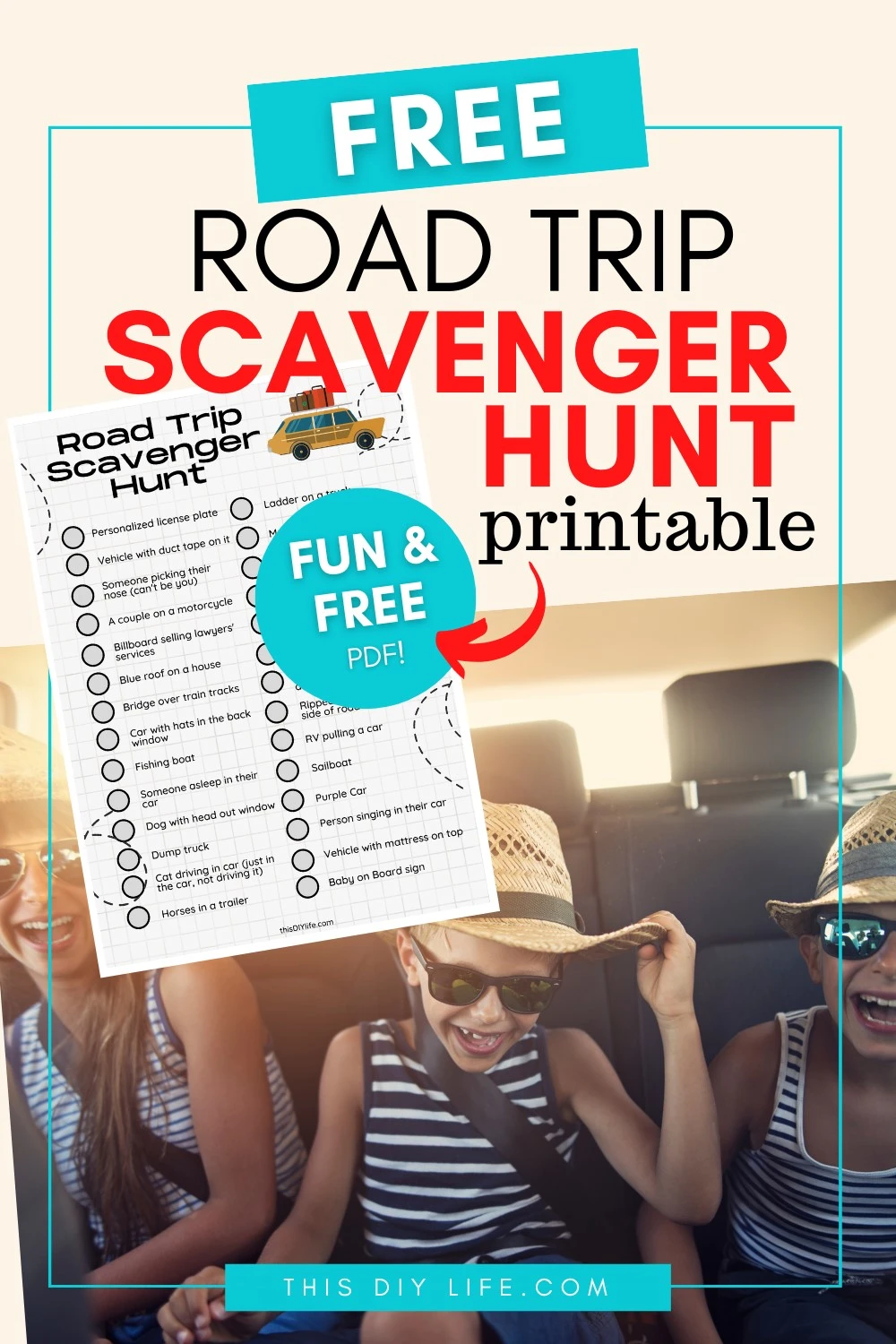 printable Road Trip Scavenger Hunt PDF