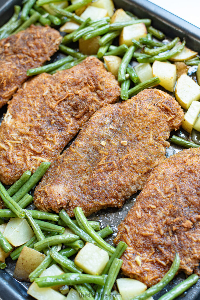 parmesan crusted chicken sheet pan