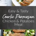 garlic parmesan chicken and potatoes sheet pan meal