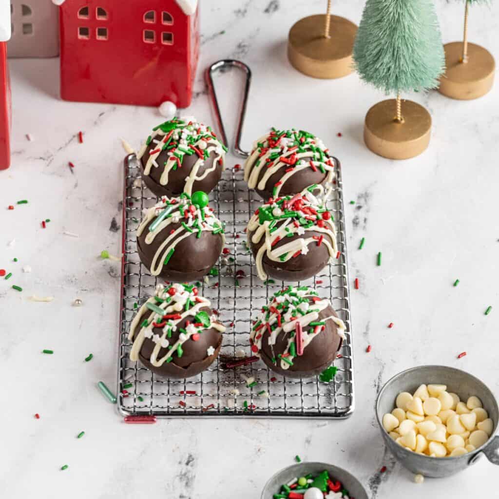 Festive Christmas Hot Cocoa Bombs