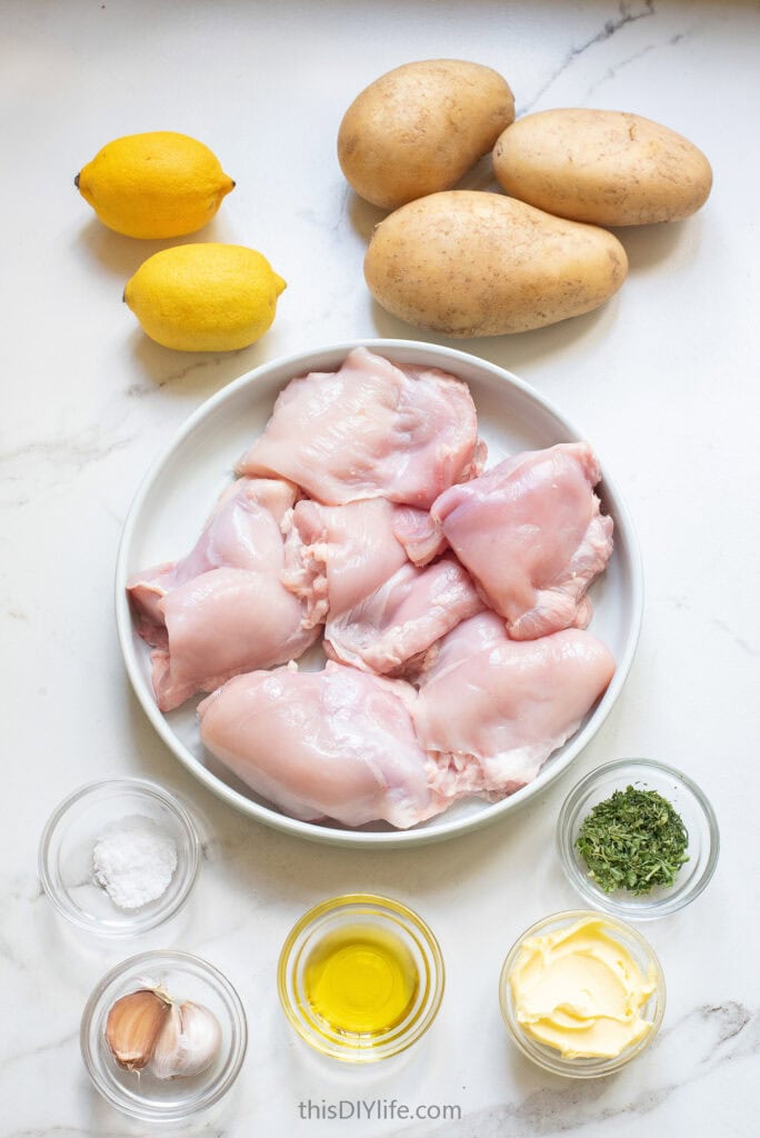 sheet pan lemon butter chicken thighs ingredients