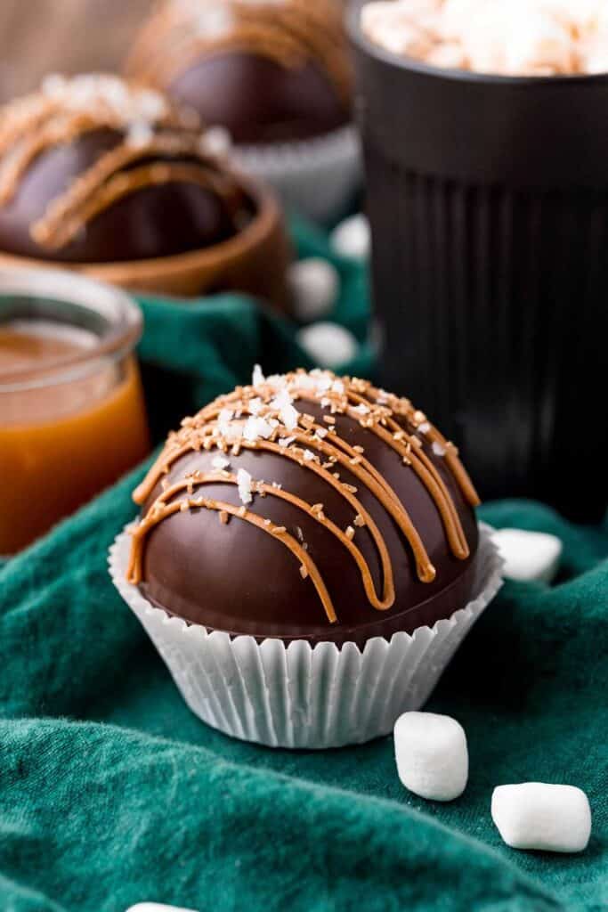 Salted Caramel Hot Chocolate Bombs
