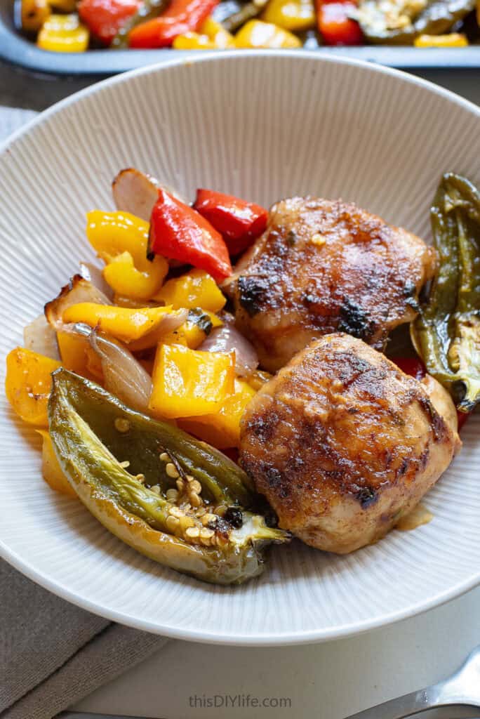 thighs with peppers and onions