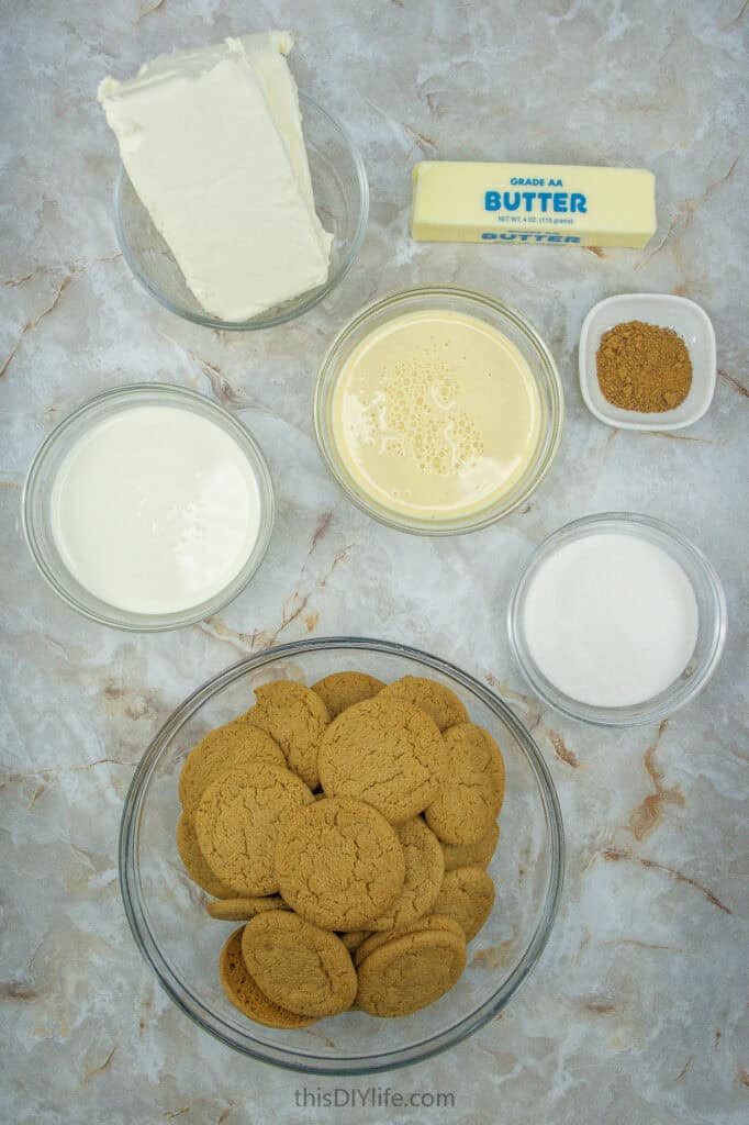 Easy No Bake Eggnog Cheesecake Recipe ingredients