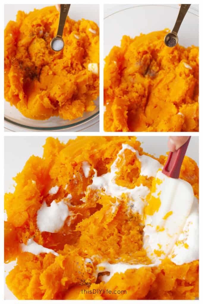 add flavorings to butternut squash