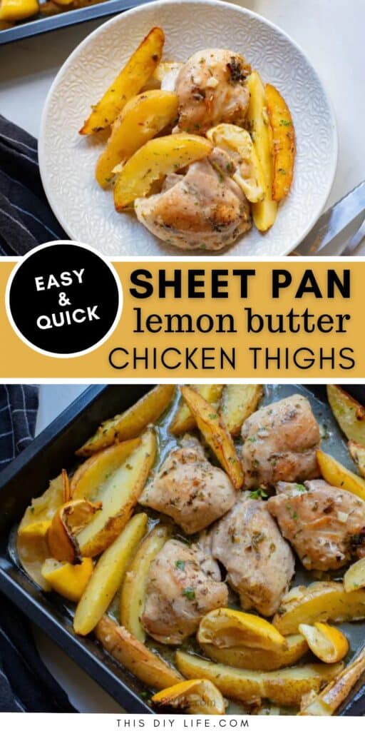 easy sheet pan lemon butter chicken thighs