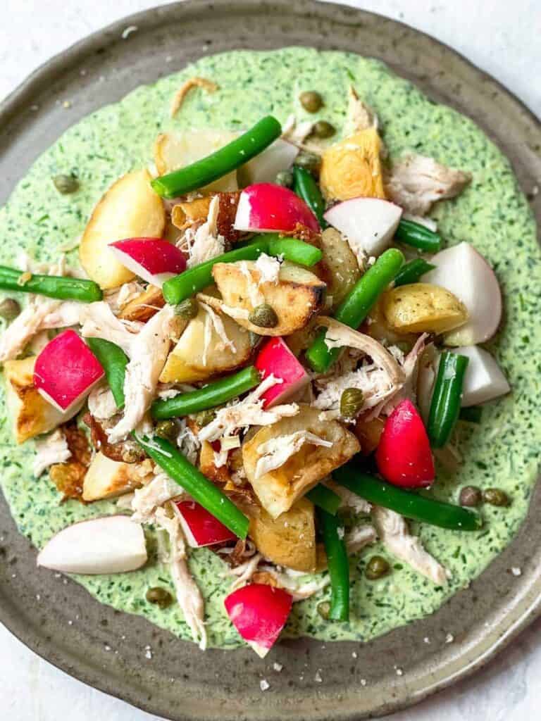 Leftover Roast Chicken Potato Salad