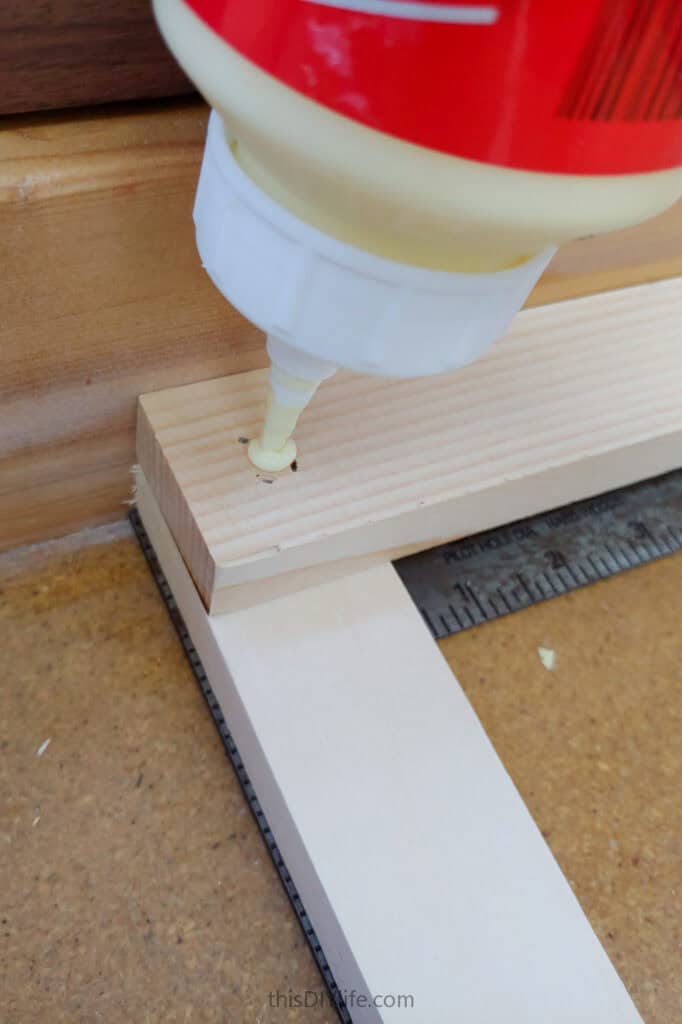 gluing parts of diy wood desk
