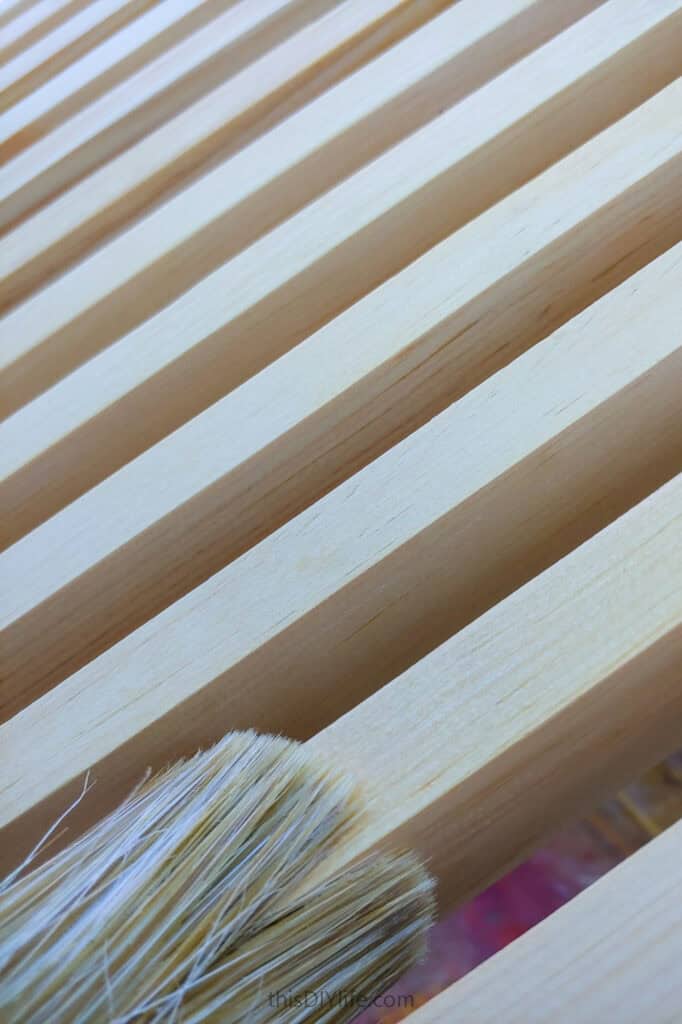 diy wood slat desk with matte finish