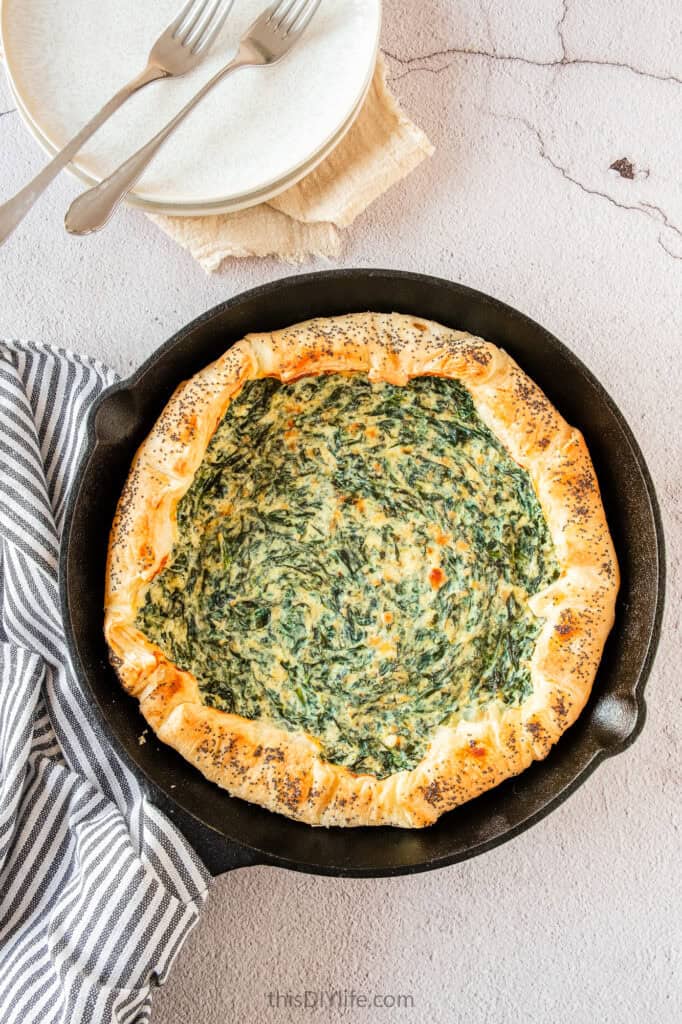 Spinach Ricotta Cheese Quiche made EASY with Puff Pastry