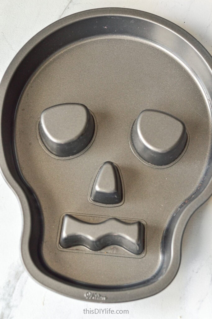 skull cake pan for halloween seven layer dip