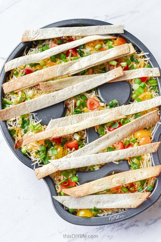 mummy halloween seven layer dip