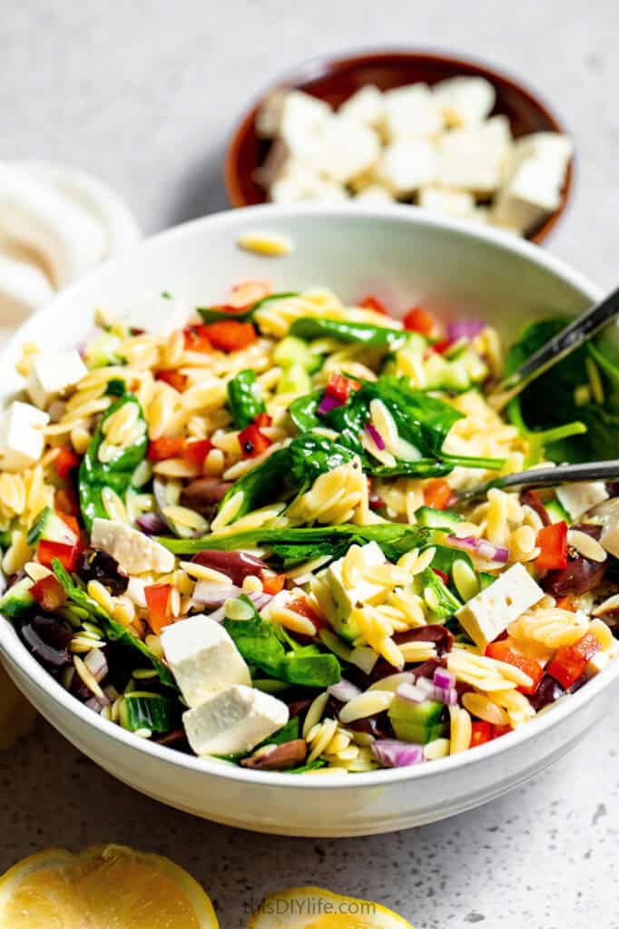 lemon feta orzo salad recipe