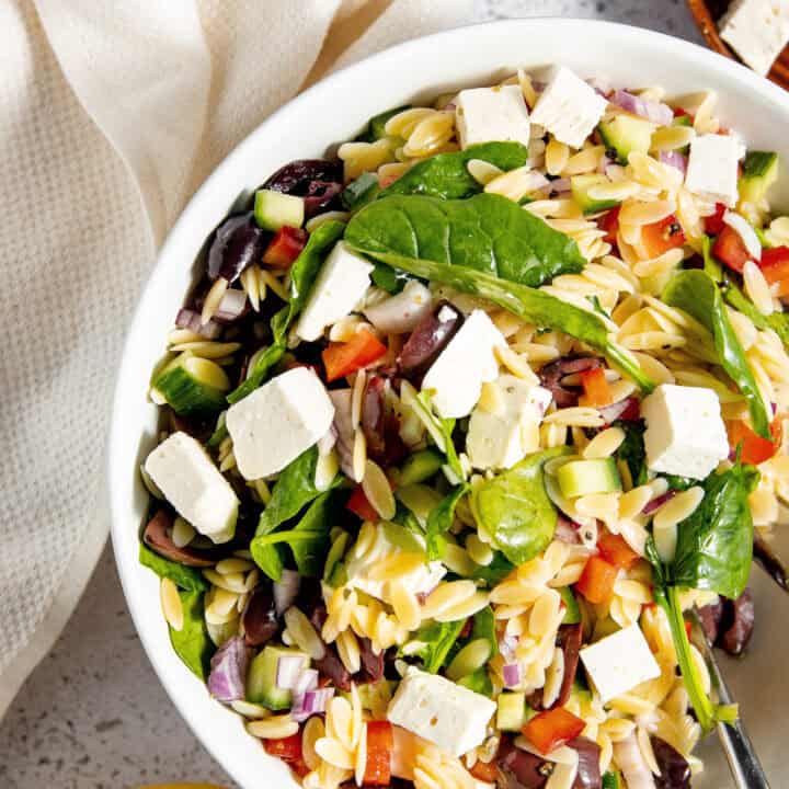 Delicious & Easy Lemon Feta Orzo Salad