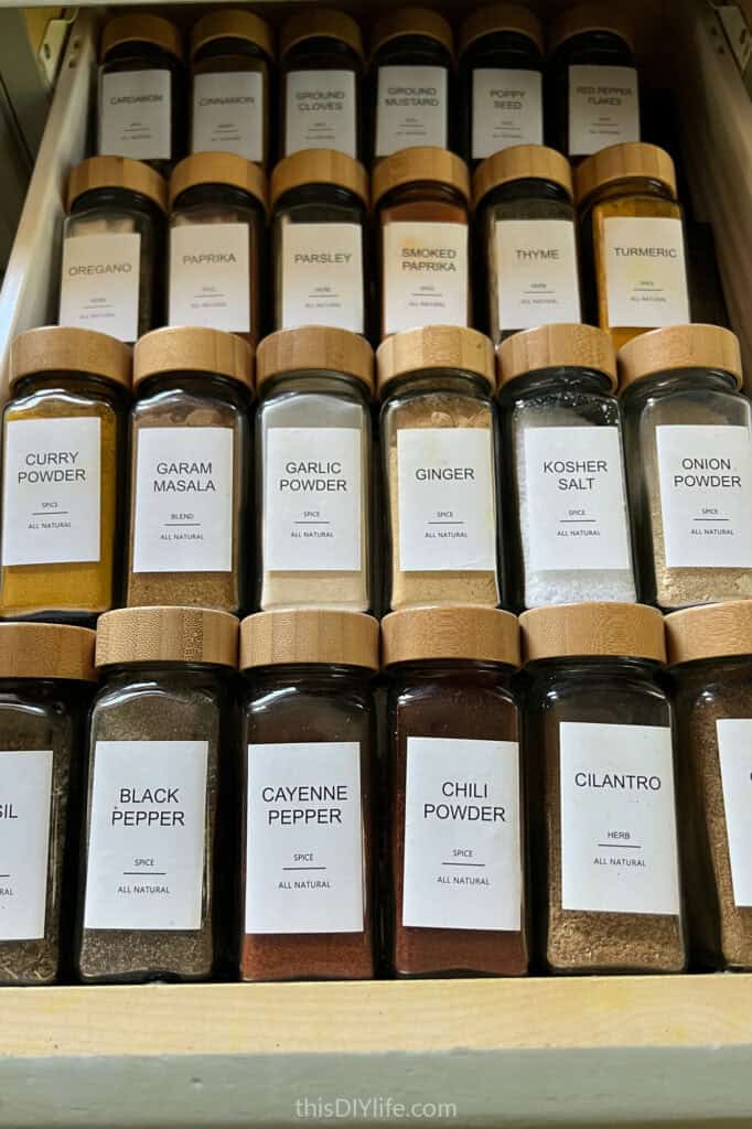 steps to organizing your spice drawer