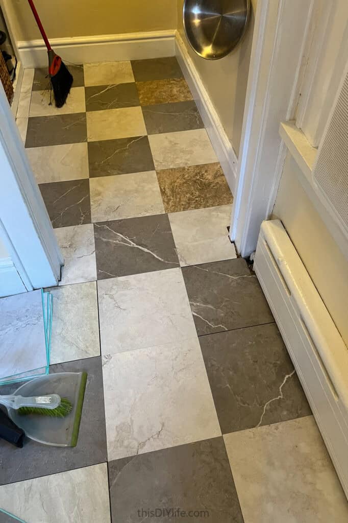 making solid base for peel and stick tiles